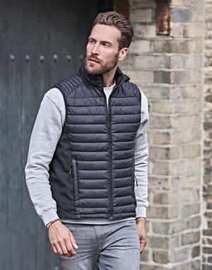 BODYWARMER BI MATIÈRES HOMME-9624 - TEE JAYS