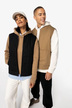 BODY WARMER REMBOURRE EN SERGE ECORESPONSABLE A COL TEDDY UNISEXE-NS623- NATIVE SPIRIT